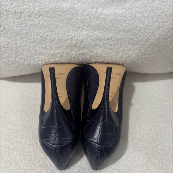 Kate Spade Blue Croc-Embossed Heels - Picture 6 of 8
